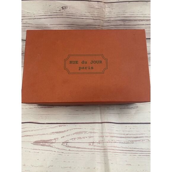 Women's Rue du Jour Orange Suede Slingback Wedge Heels Size 38 - Picture 10 of 10